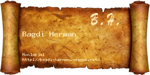 Bagdi Herman névjegykártya