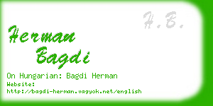 herman bagdi business card